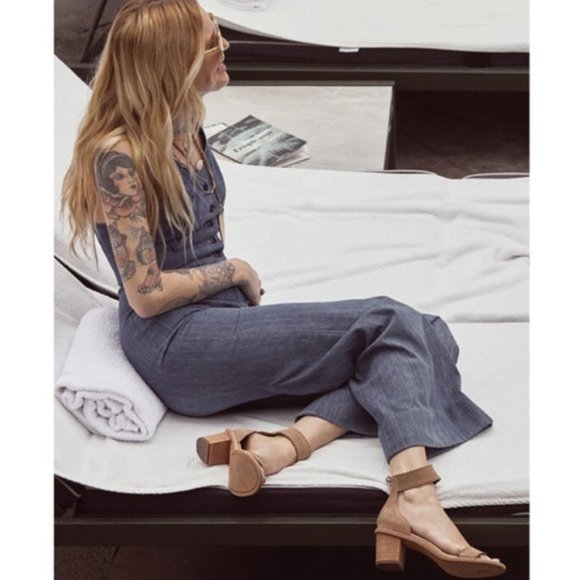 Frye Brielle Charcoal Grey Wooden Ankle Sandals - Picture 8 of 16